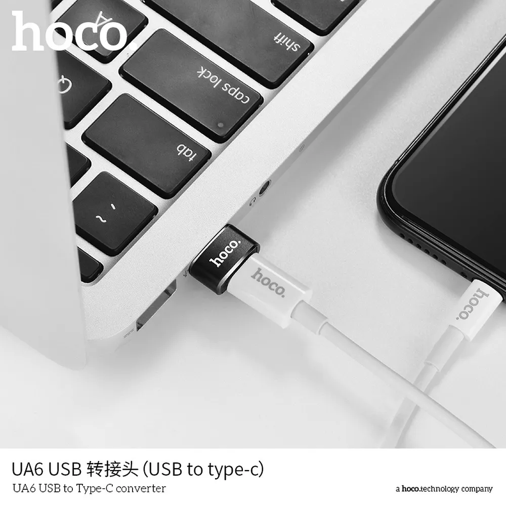 HOCO adapter OTG USB to Typ C UA6 schwarz