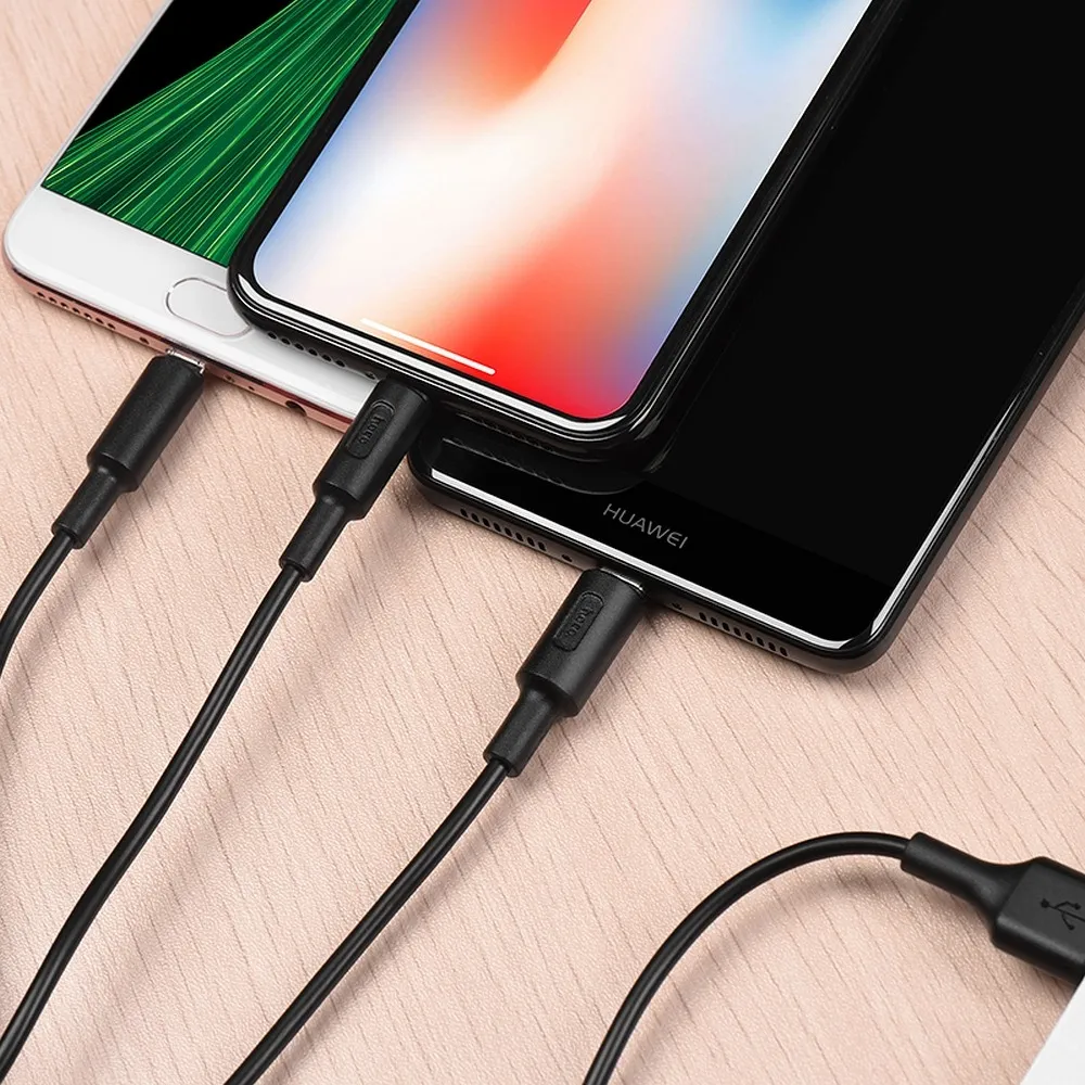 HOCO cable USB kabel Soarer 3w1 ( iPhone Lightning 8-pin+Micro+Typ C) X25 1 m schwarz