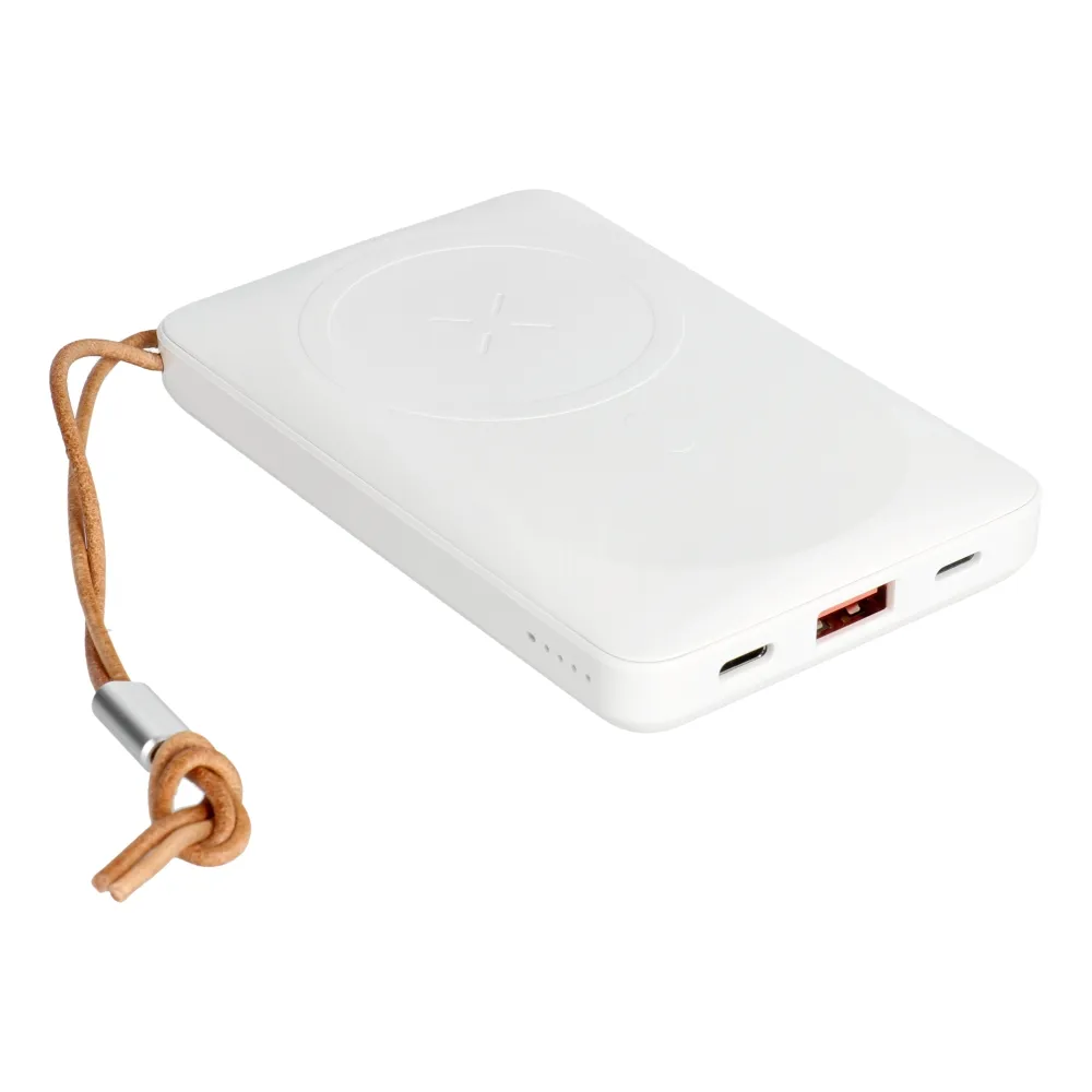 VEGER Powerbank 10 000 mAh mit induktiver Ladung kompatibel mit MagSafe PD QC3.0 2A 20W MagOn (VP1151 / W1151) weiß