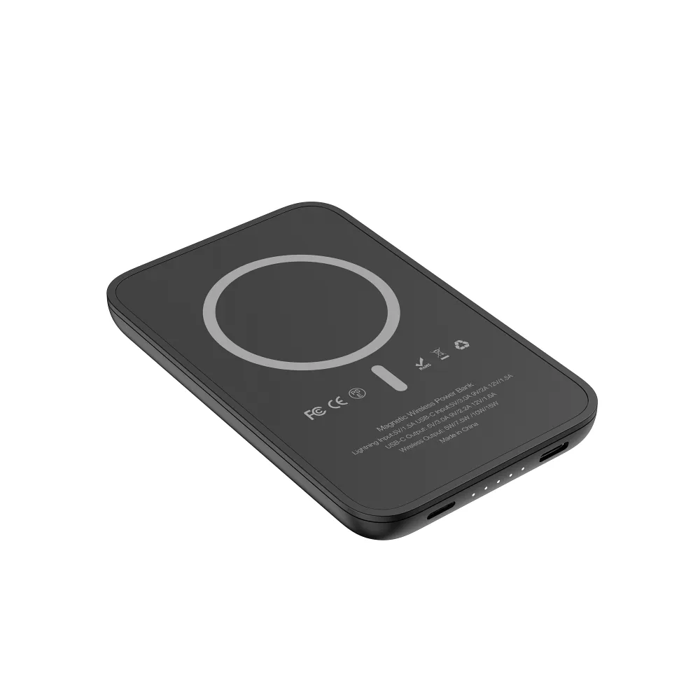 VEGER Powerbank 5 000 mAh mit induktivem Laden kompatibel mit MagSafe PD QC3.0 2A 20W MagOn Kick (V0553P / W0553P) schwarz