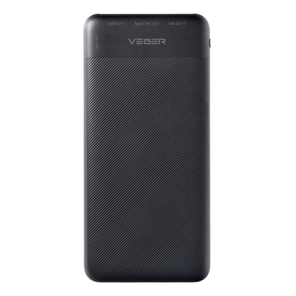 VEGER powerbank 10 000 mAh PD QC3.0 2A 20W A11S (W1133S) schwarz.