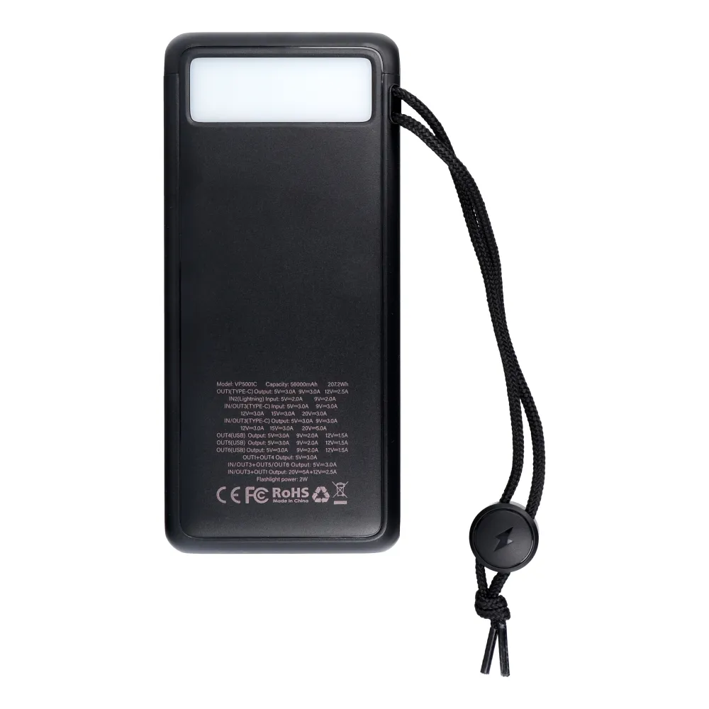 VEGER powerbank 56 000 mAh PD QC3.0 5A 130W Tank Boost (W5001C) schwarz