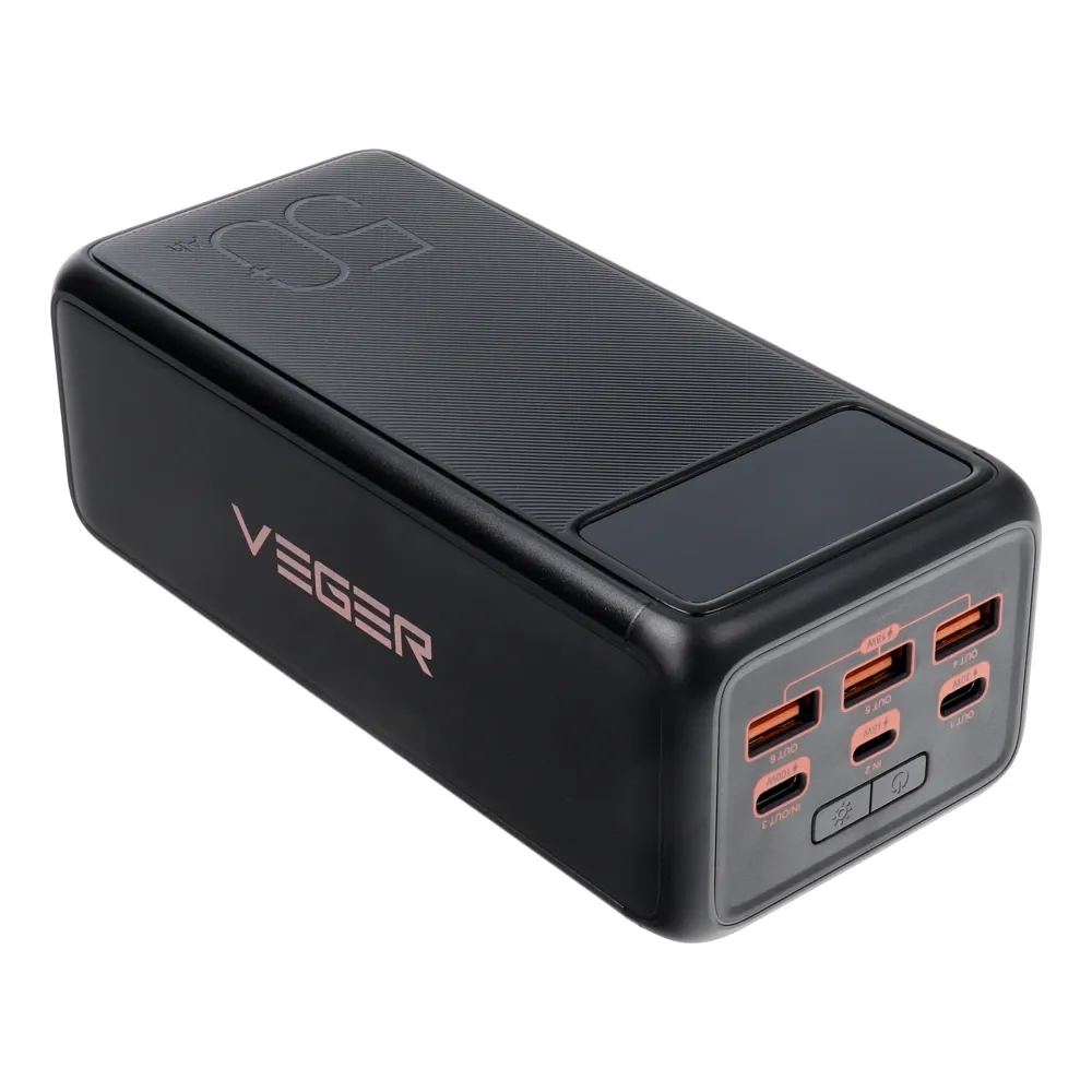 VEGER powerbank 56 000 mAh PD QC3.0 5A 130W Tank Boost (W5001C) schwarz