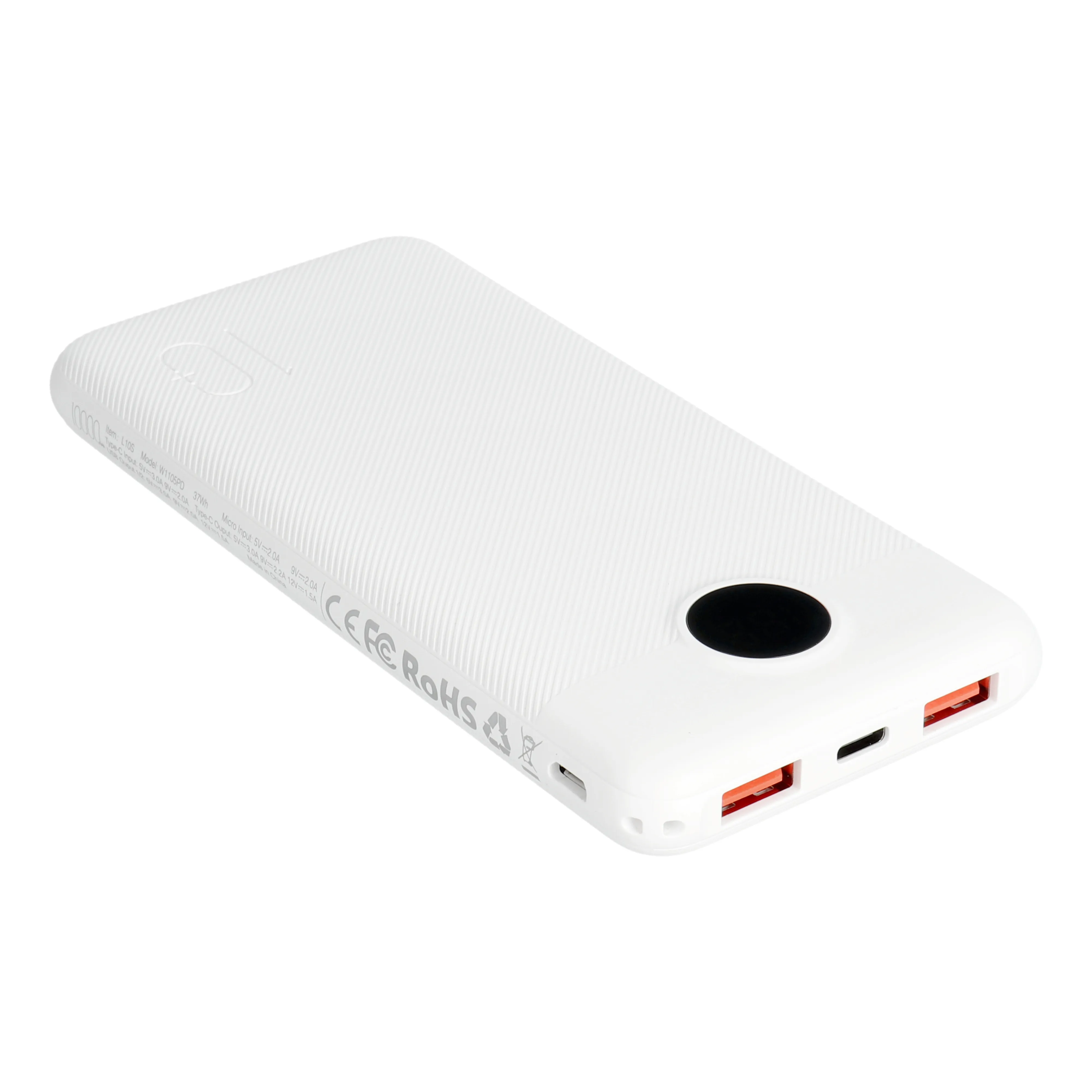 VEGER Powerbank 10 000 mAh PD QC3.0 2A 20W L10S (W1105PD) weiß