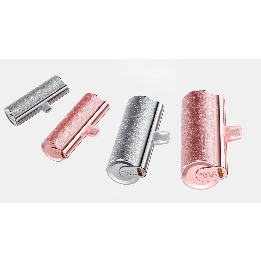 VEGER Powerbank 5 000 mAh mit integriertem Typ C PD QC3.0 2.4A 12W PlugOn (W0573) rosa