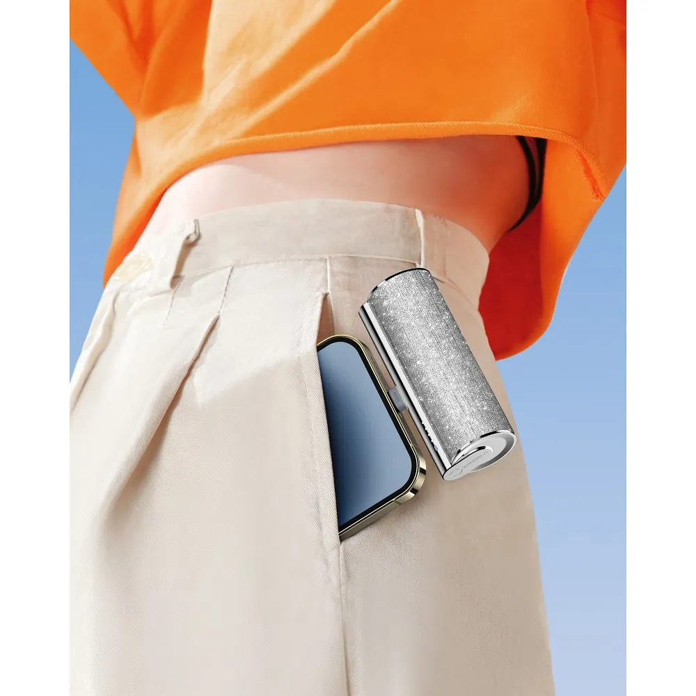 VEGER Powerbank 5 000 mAh mit integriertem Lightning PD QC3.0 2.4A 12W PlugOn (W0573P) silber