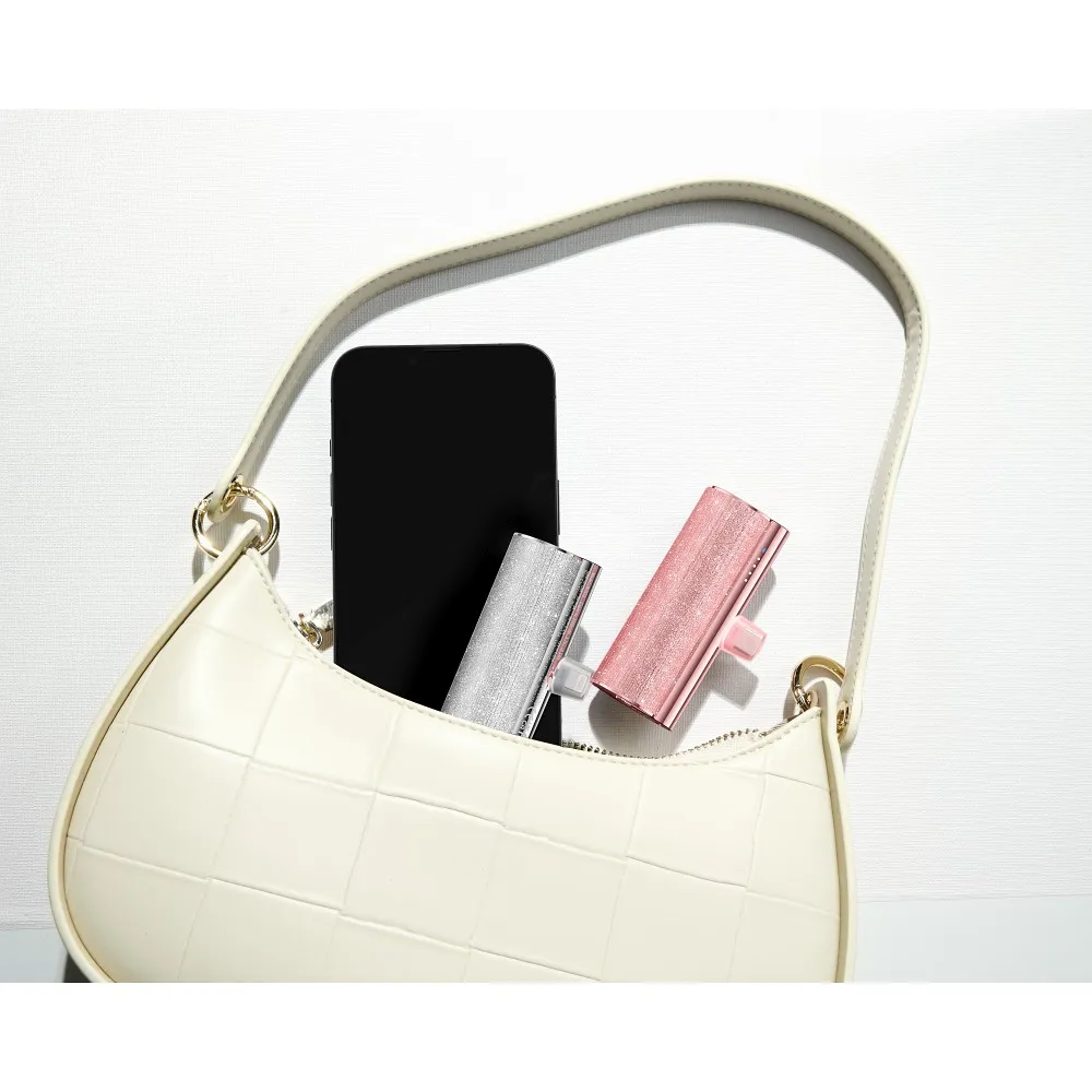 VEGER Powerbank 5 000 mAh mit integriertem Lightning PD QC3.0 2.4A 12W PlugOn (W0573P) rosa