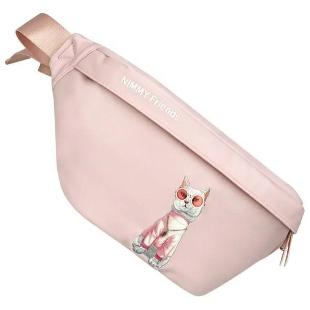 Shoulder waist bag Nimmy Glasses Cool Cat pink