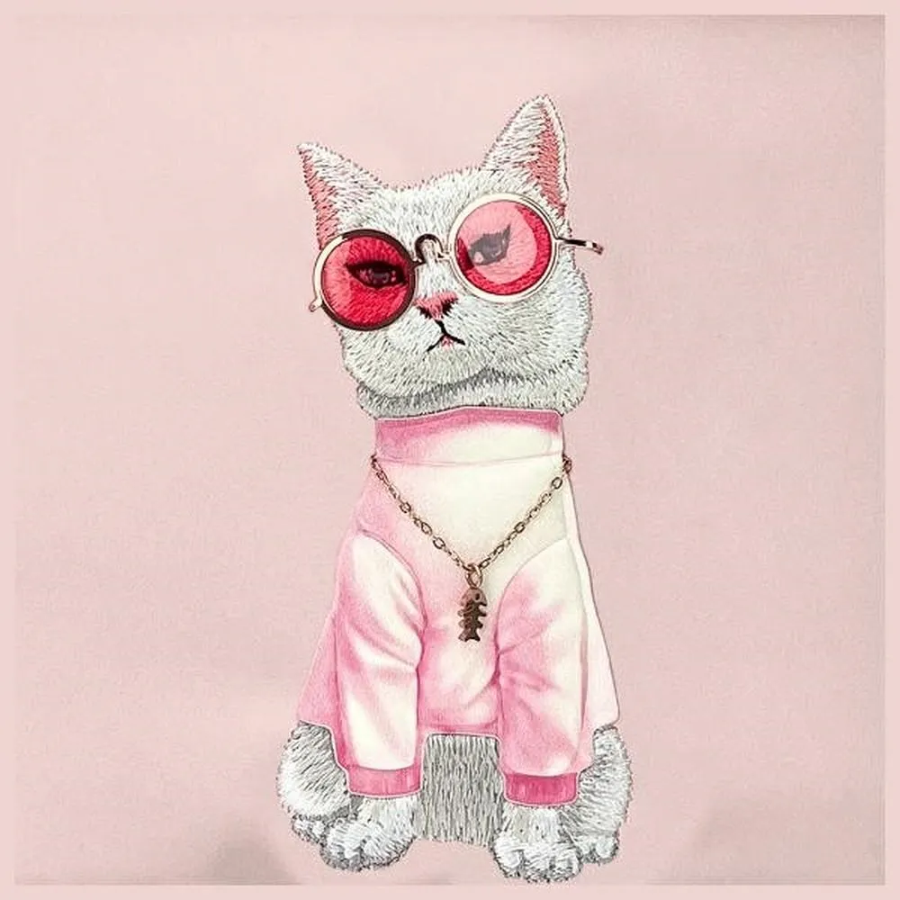 Shoulder waist bag Nimmy Glasses Cool Cat pink