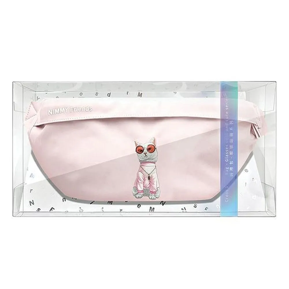 Shoulder waist bag Nimmy Glasses Cool Cat pink