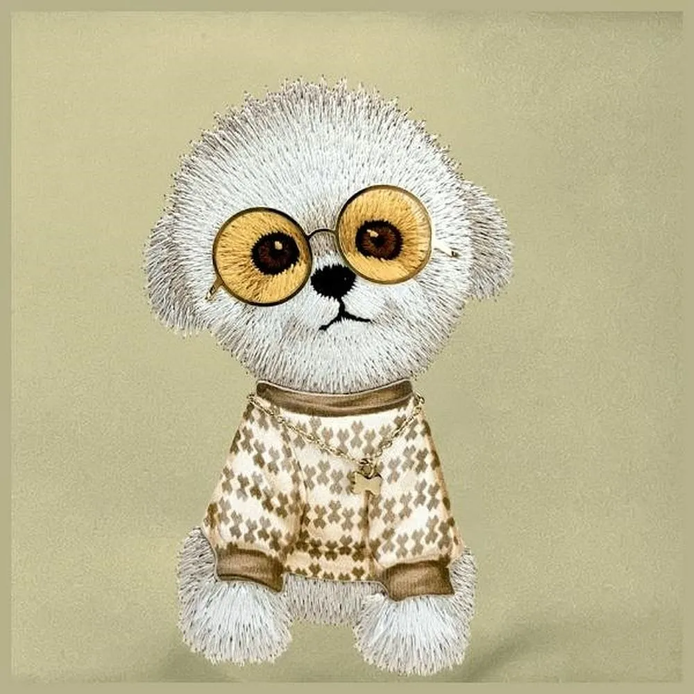 Shoulder waist bag Nimmy Glasses Cool Dog khaki