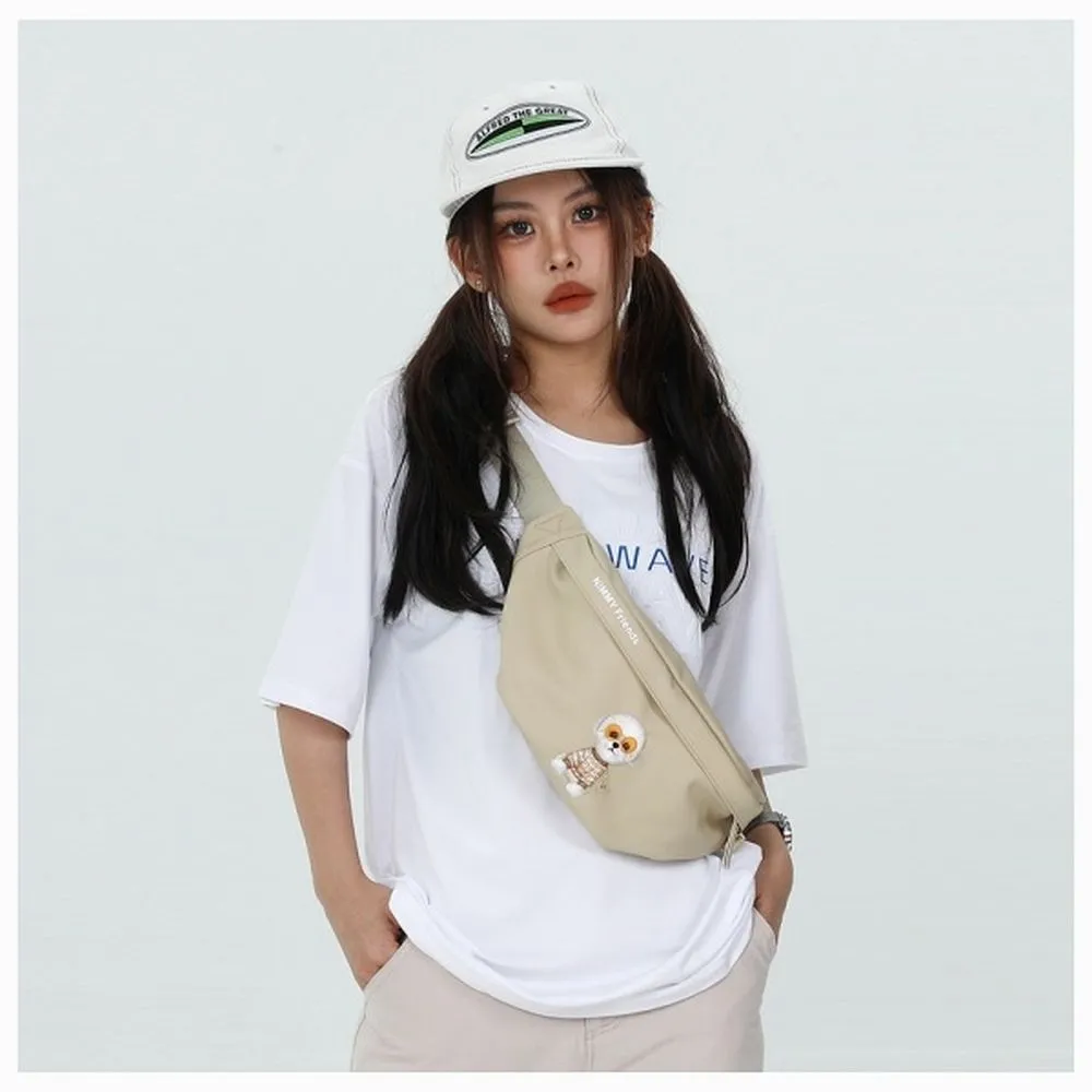 Shoulder waist bag Nimmy Glasses Cool Dog khaki