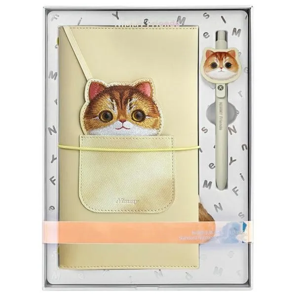 NIMMY set 2in1 notebook + pen BIG EYED PET 2.0 Cat khaki
