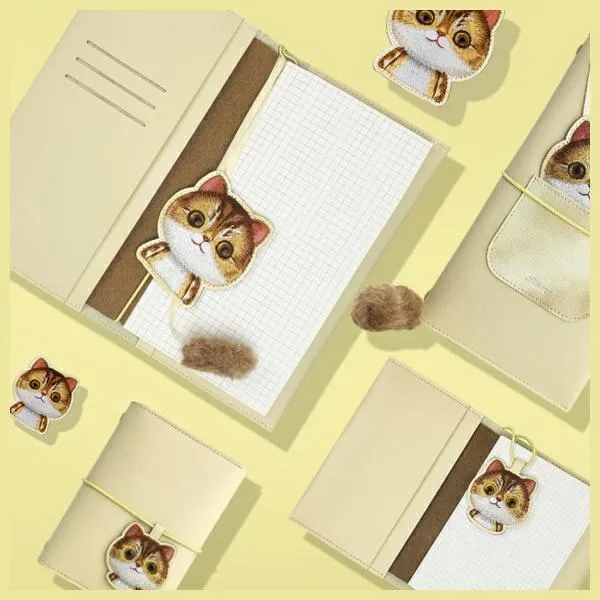 NIMMY set 2in1 notebook + pen BIG EYED PET 2.0 Cat khaki