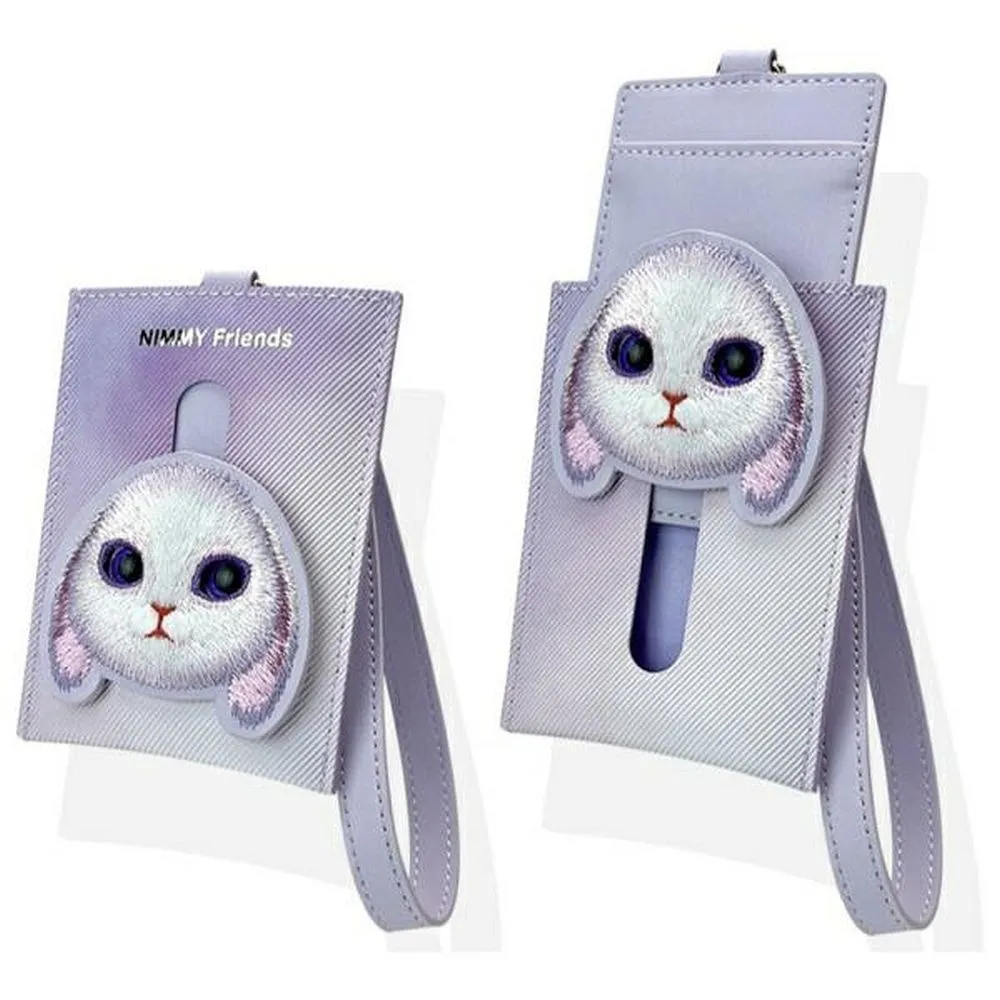 Phone case wallet handbag 3-in-1 Set Nimmy Big Eyed Pet 2.0 rabbit violet