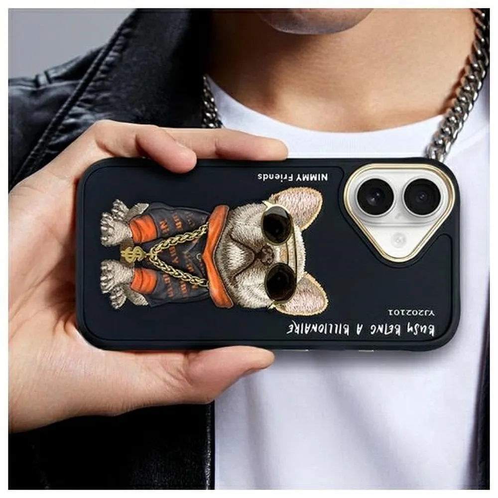 NIMMY case GLASSES COOL DOG passend für IPHONE 16 black