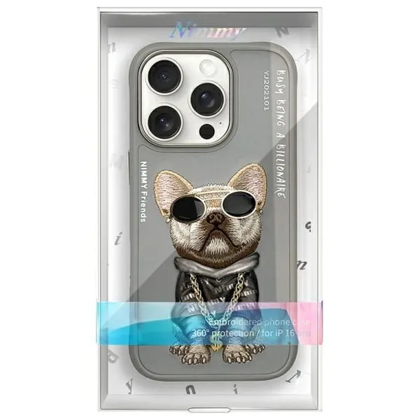 NIMMY case GLASSES COOL DOG passend für IPHONE 16 Pro Max gray