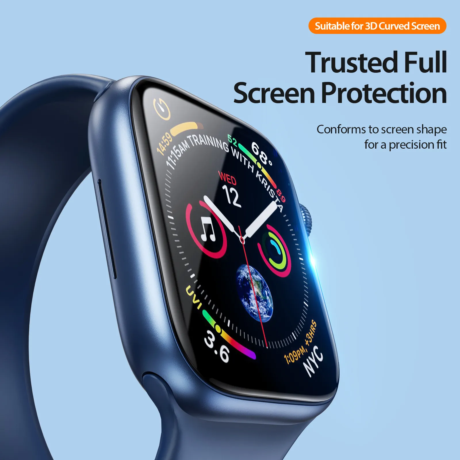 DUX DUCIS protector LCD PMMA with frame passend für Apple Watch 10 46 mm black