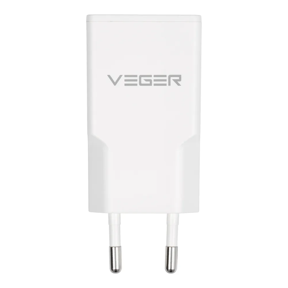 Phone charger VEGER USB A + USB C QC PD 30W 30W1A1C white