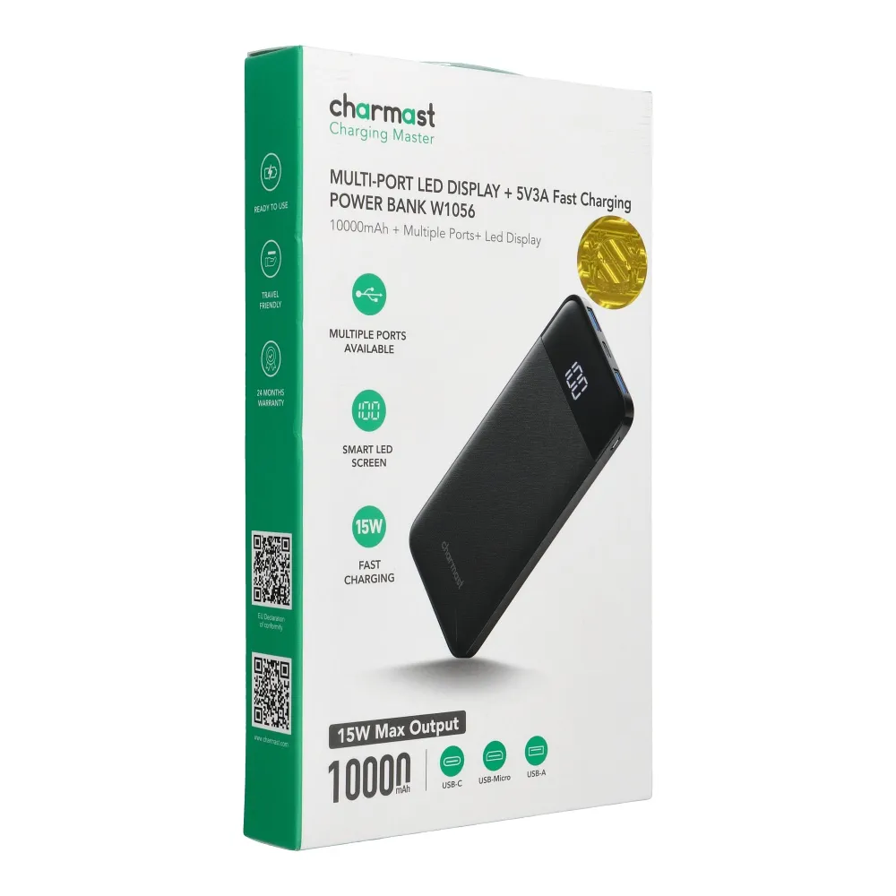 Powerbank Charmast W1056 10000 mAh 3A czarny