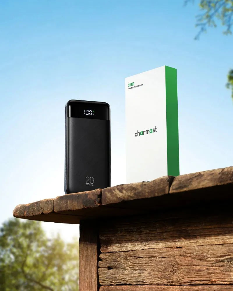 Powerbank Charmast W2065 PD3.0 3A 22,5W 20000 mAh with built-in cables USB A / USB C / Lightning / Micro USB black
