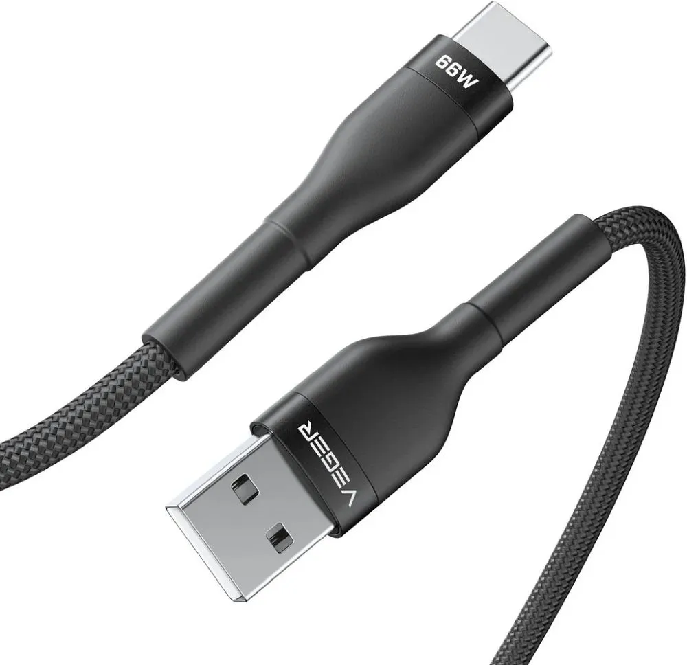 Cable USB A to Typ C VEGER PD 11V 6A 66W AC04 1,2 m black