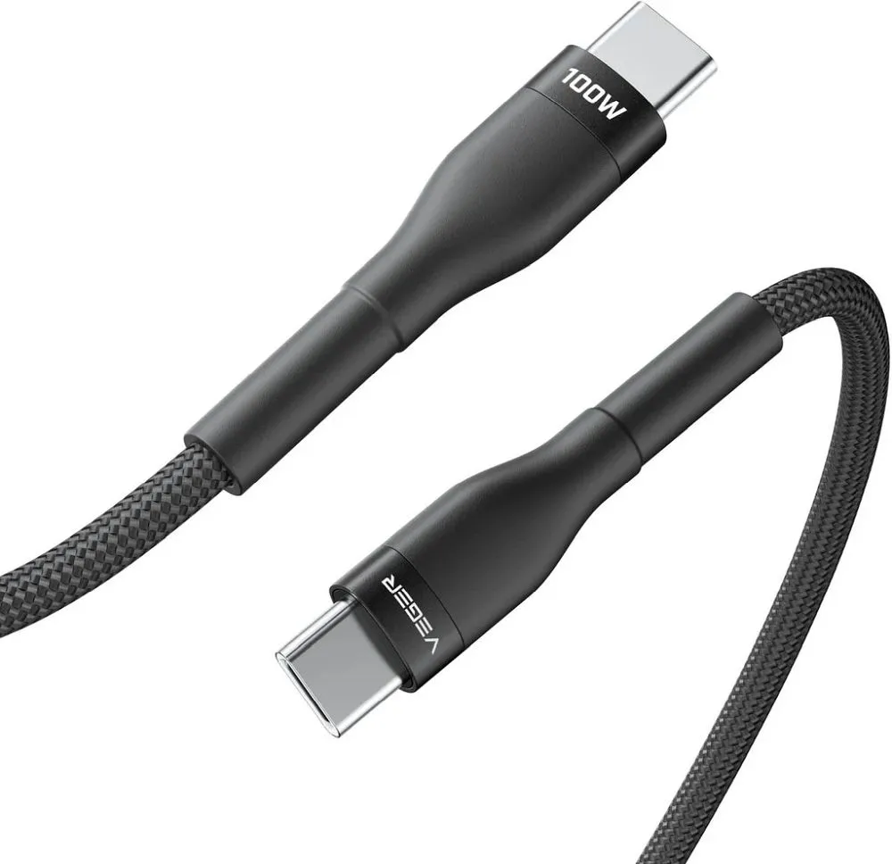 VEGER Kabel Typ C auf Typ C PD 5A 100W CC05 1,5 m schwarz