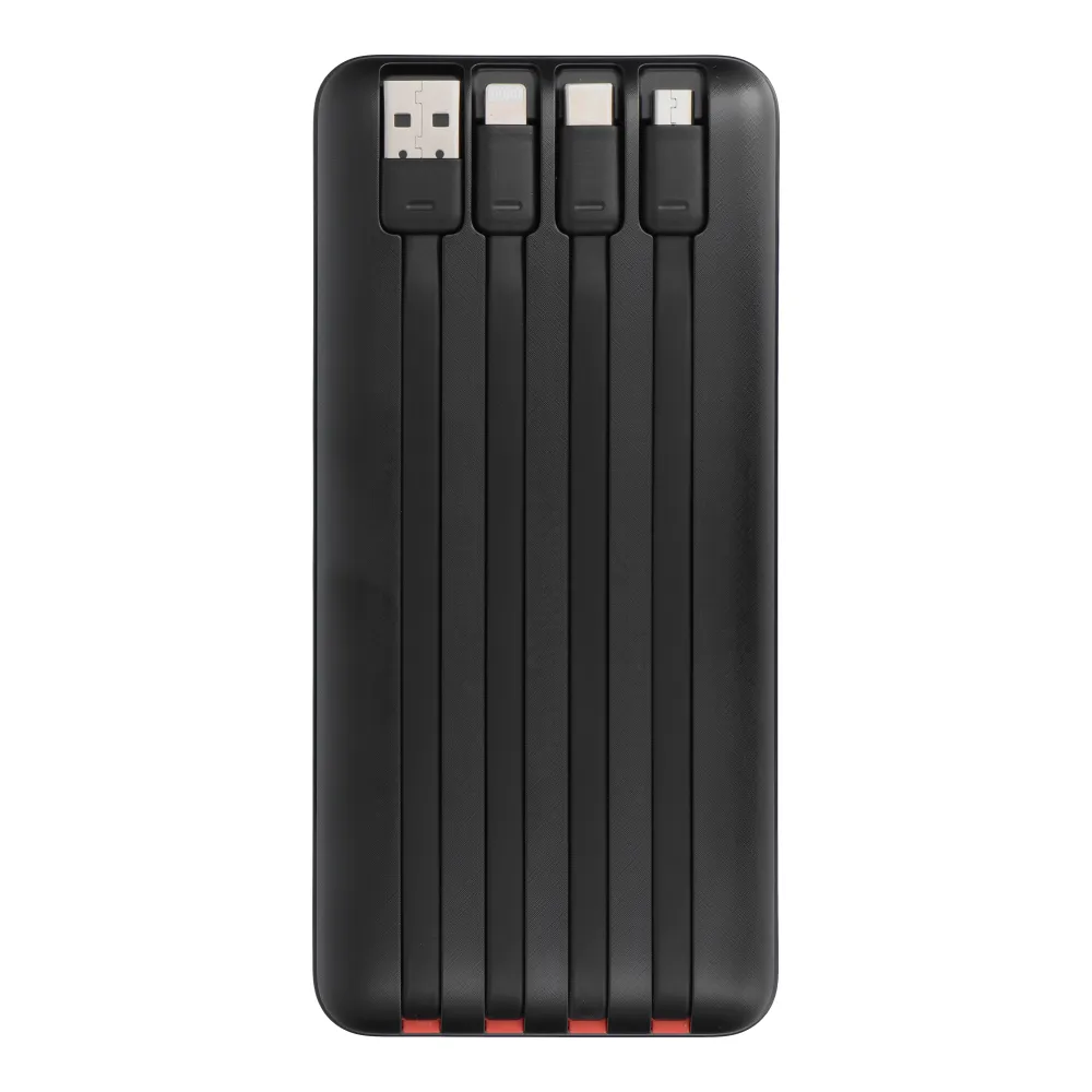 Powerbank Charmast W2089 PD3.0 3A 22,5W 20000 mAh with built-in cables USB A / USB C / Lightning / Micro USB black