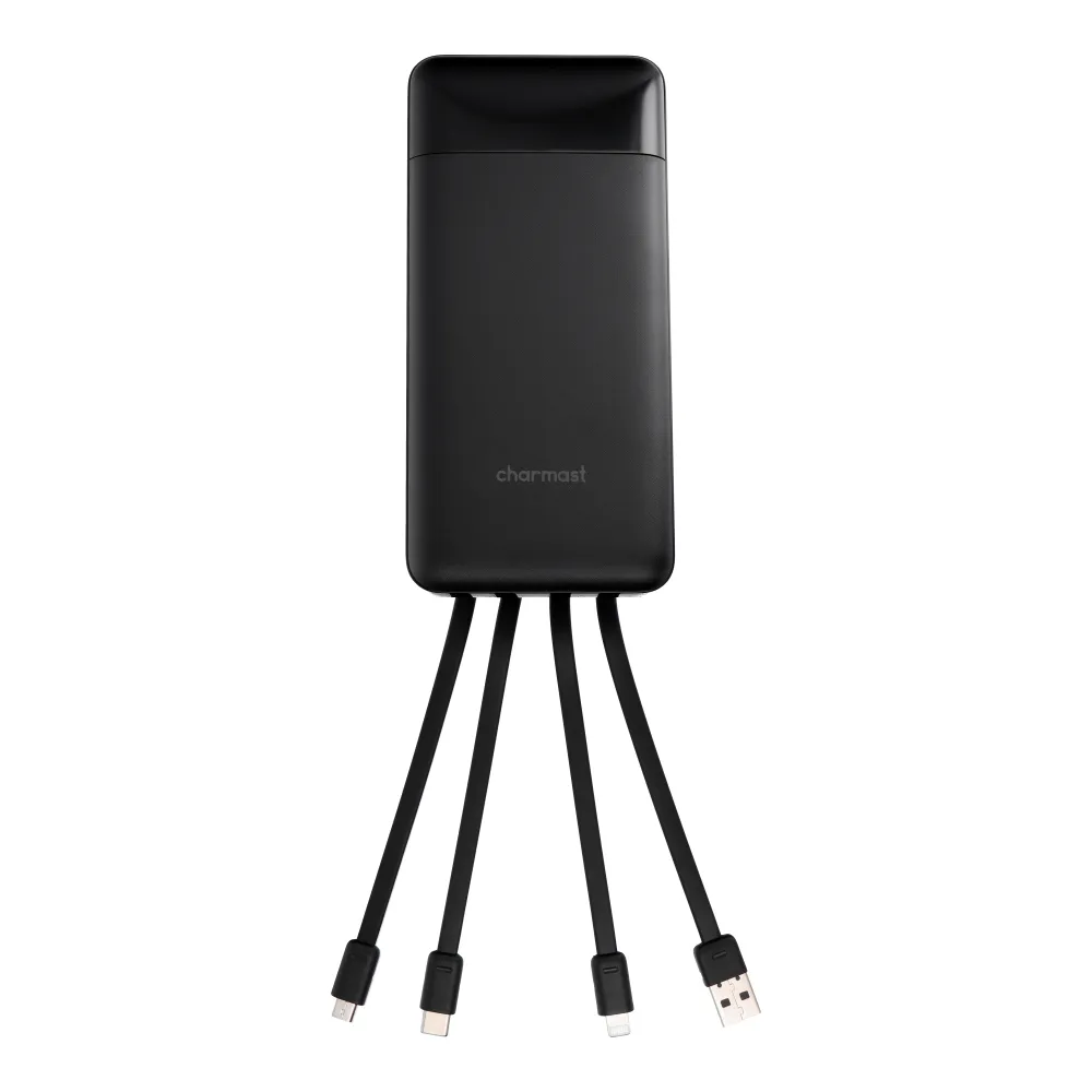 Powerbank Charmast W2089 PD3.0 3A 22,5W 20000 mAh with built-in cables USB A / USB C / Lightning / Micro USB black