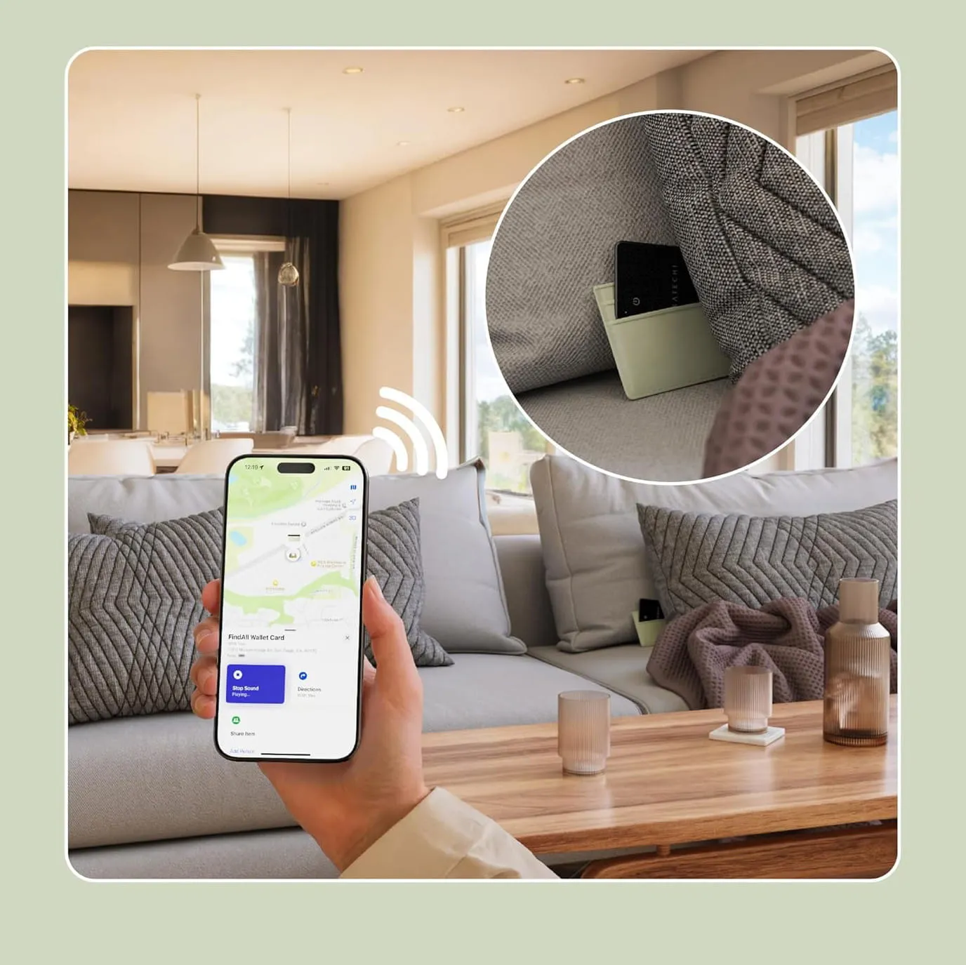 Locator kompatibel mit Apple Find My Satechi Wallet Card shape ST-LFAWCK black