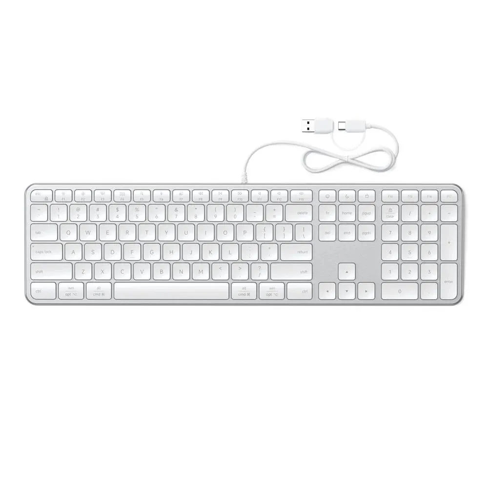 Wired keyboard USB A/USB C QWERTY Dual (Mac/Windows) Satechi Slim LX3 Wired silver